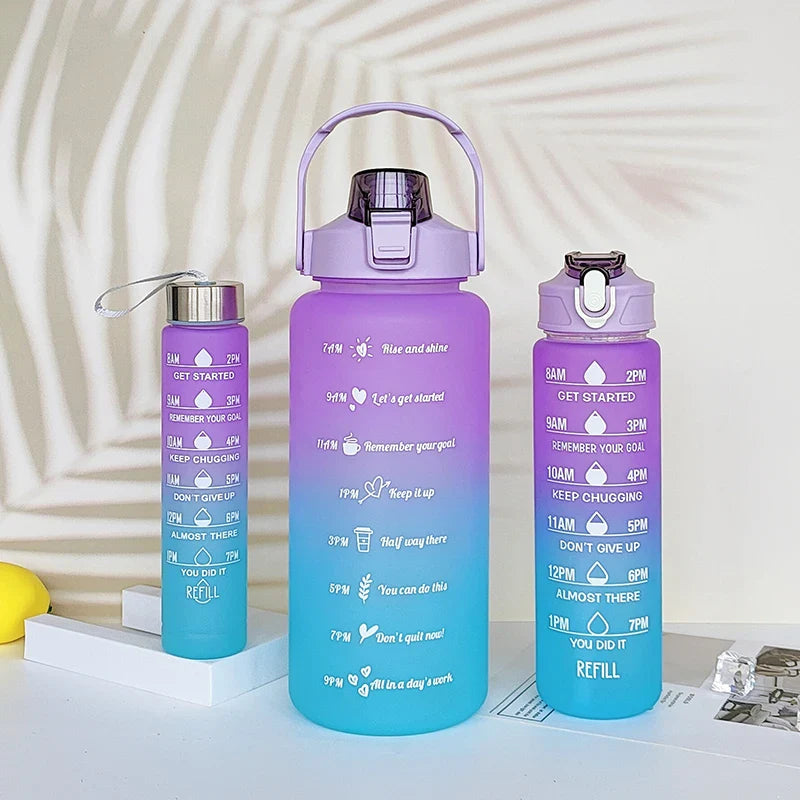 3Pcs Gradient Sports Water Bottle Set