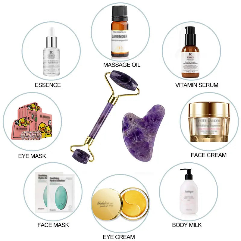 Amethyst Jade Roller Sleep Eye Mask