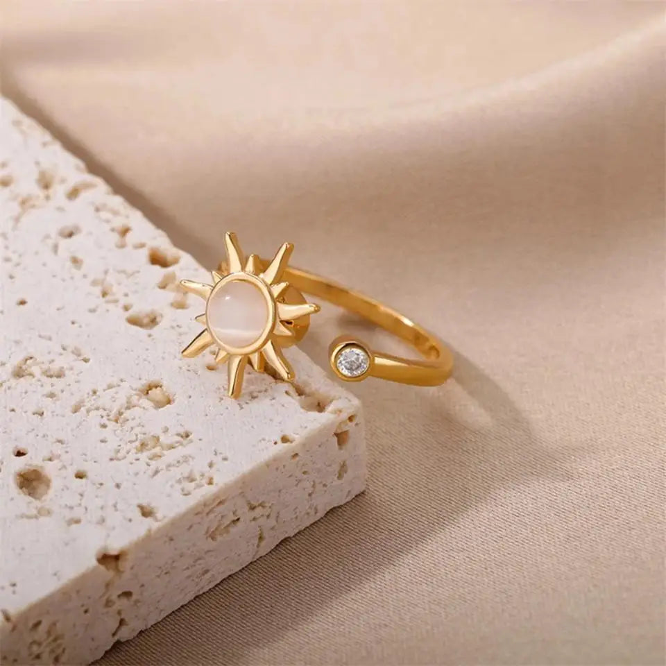 Womens Sun Spinner Anxiety Ring