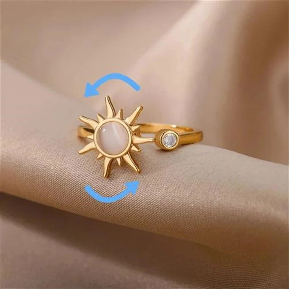 Womens Sun Spinner Anxiety Ring