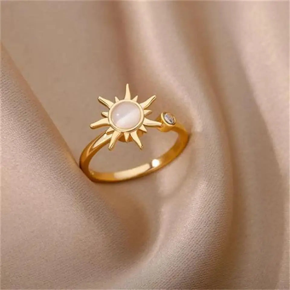 Womens Sun Spinner Anxiety Ring