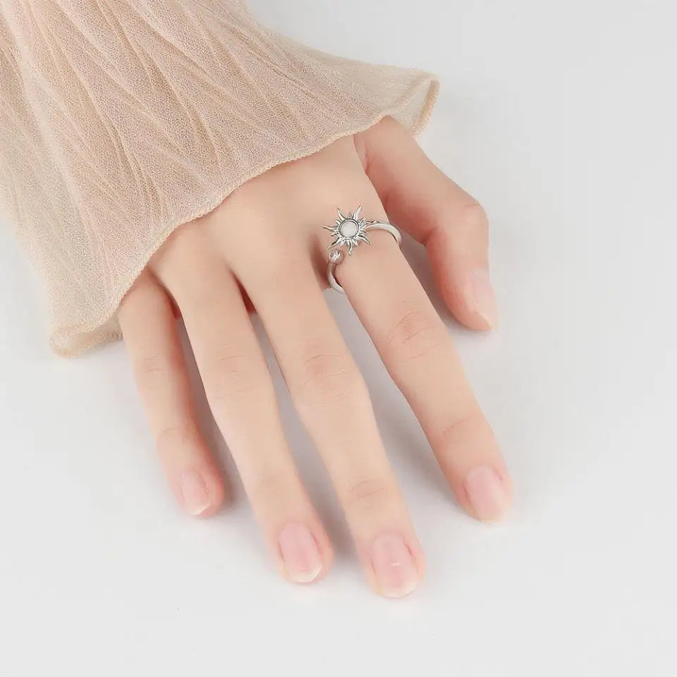 Womens Sun Spinner Anxiety Ring