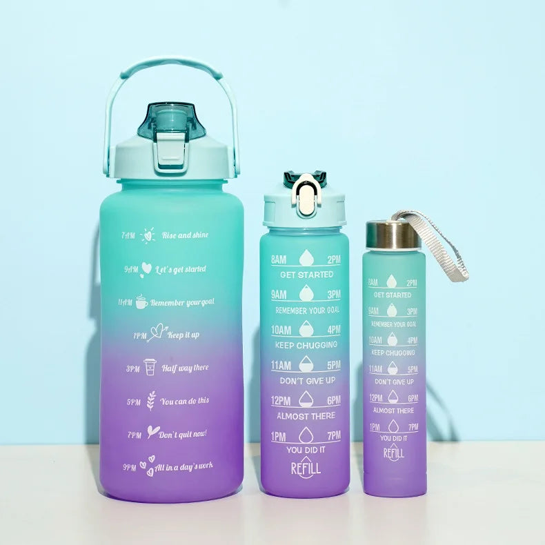 3Pcs Gradient Sports Water Bottle Set