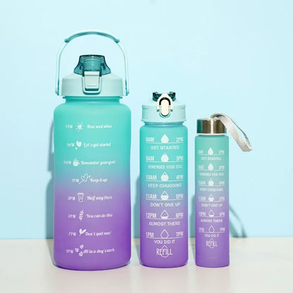 3Pcs Gradient Sports Water Bottle Set