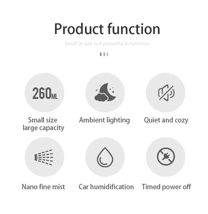 260ml Portable Humidifier and Diffuser