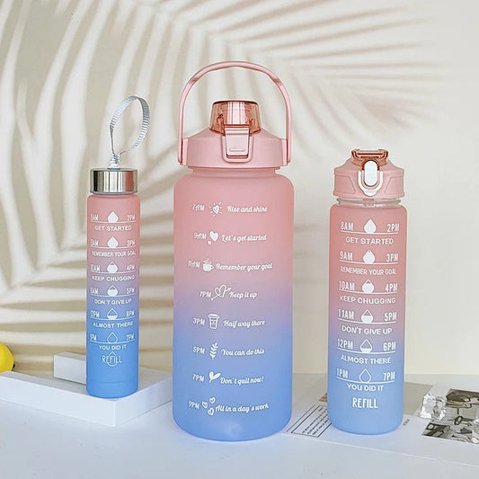 3Pcs Gradient Sports Water Bottle Set