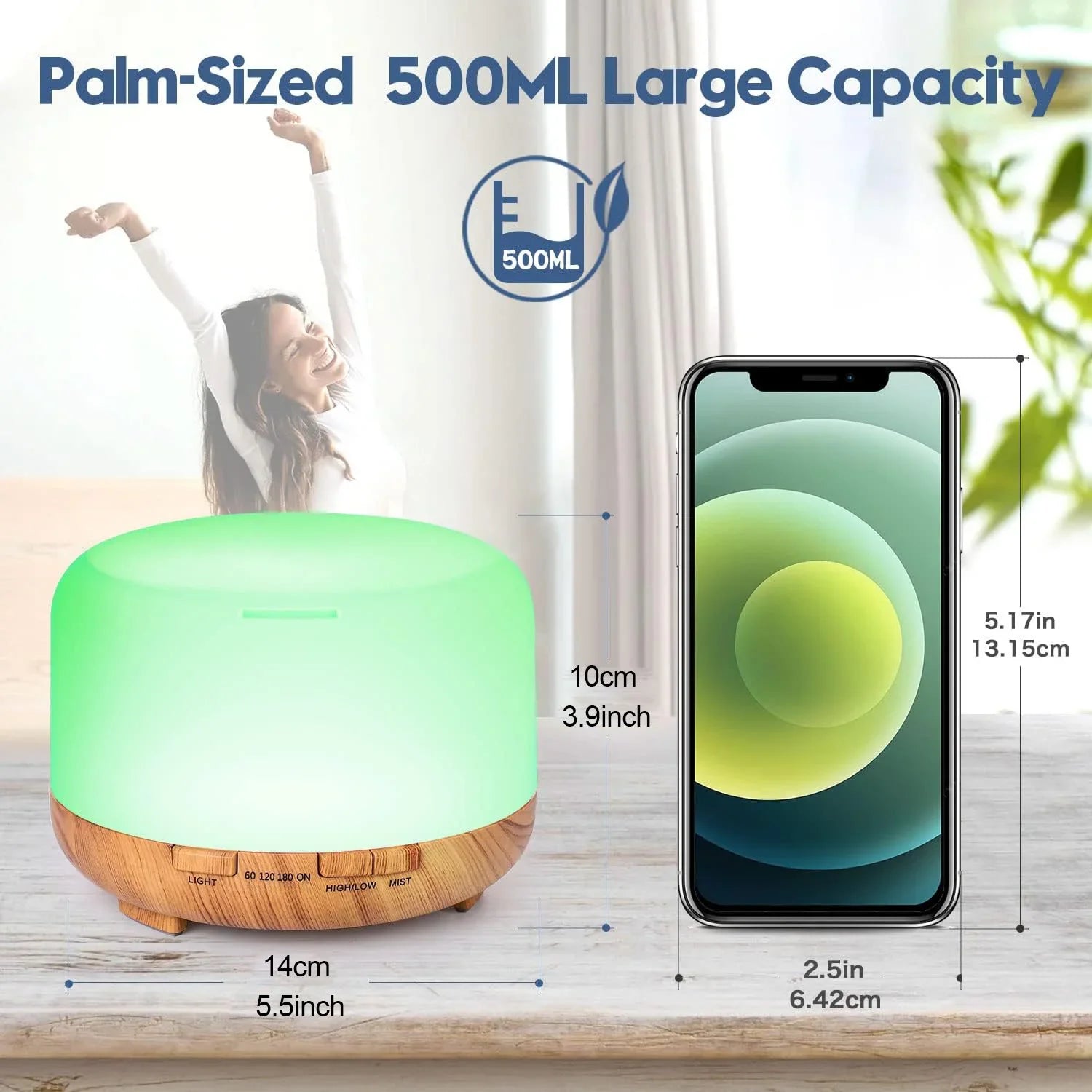 500ML Wood Grain Aroma Diffuser