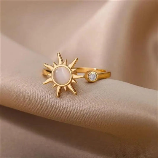 Womens Sun Spinner Anxiety Ring