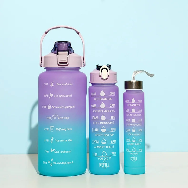 3Pcs Gradient Sports Water Bottle Set