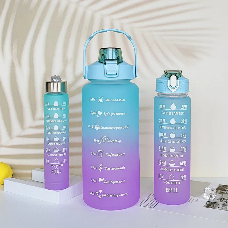 3Pcs Gradient Sports Water Bottle Set