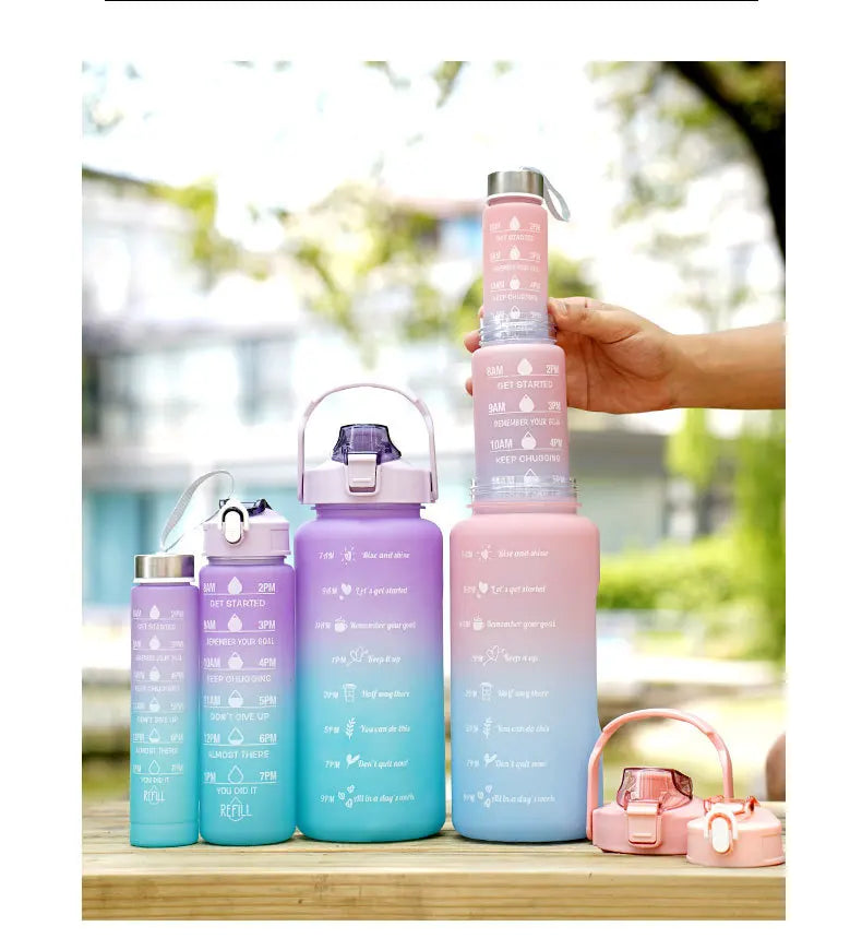 3Pcs Gradient Sports Water Bottle Set