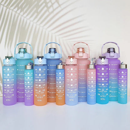 3Pcs Gradient Sports Water Bottle Set