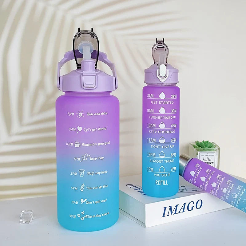 3Pcs Gradient Sports Water Bottle Set