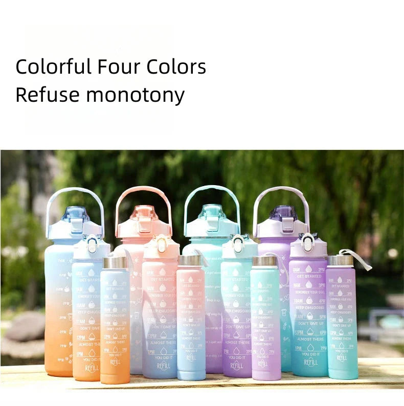 3Pcs Gradient Sports Water Bottle Set