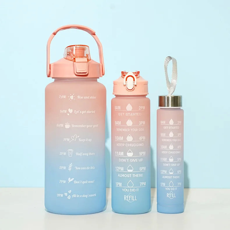 3Pcs Gradient Sports Water Bottle Set