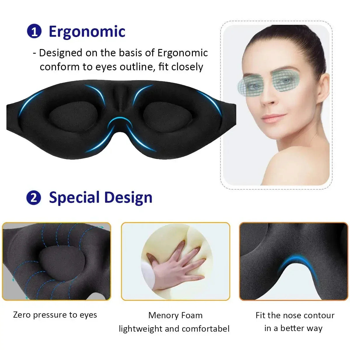 3D Contoured Eye Mask